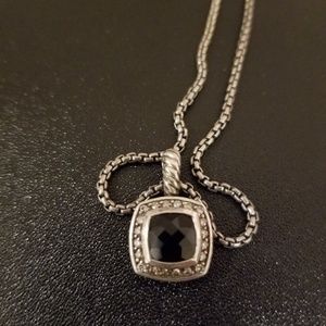 David Yurman Petite Black Onyx w/ Diamond Necklace